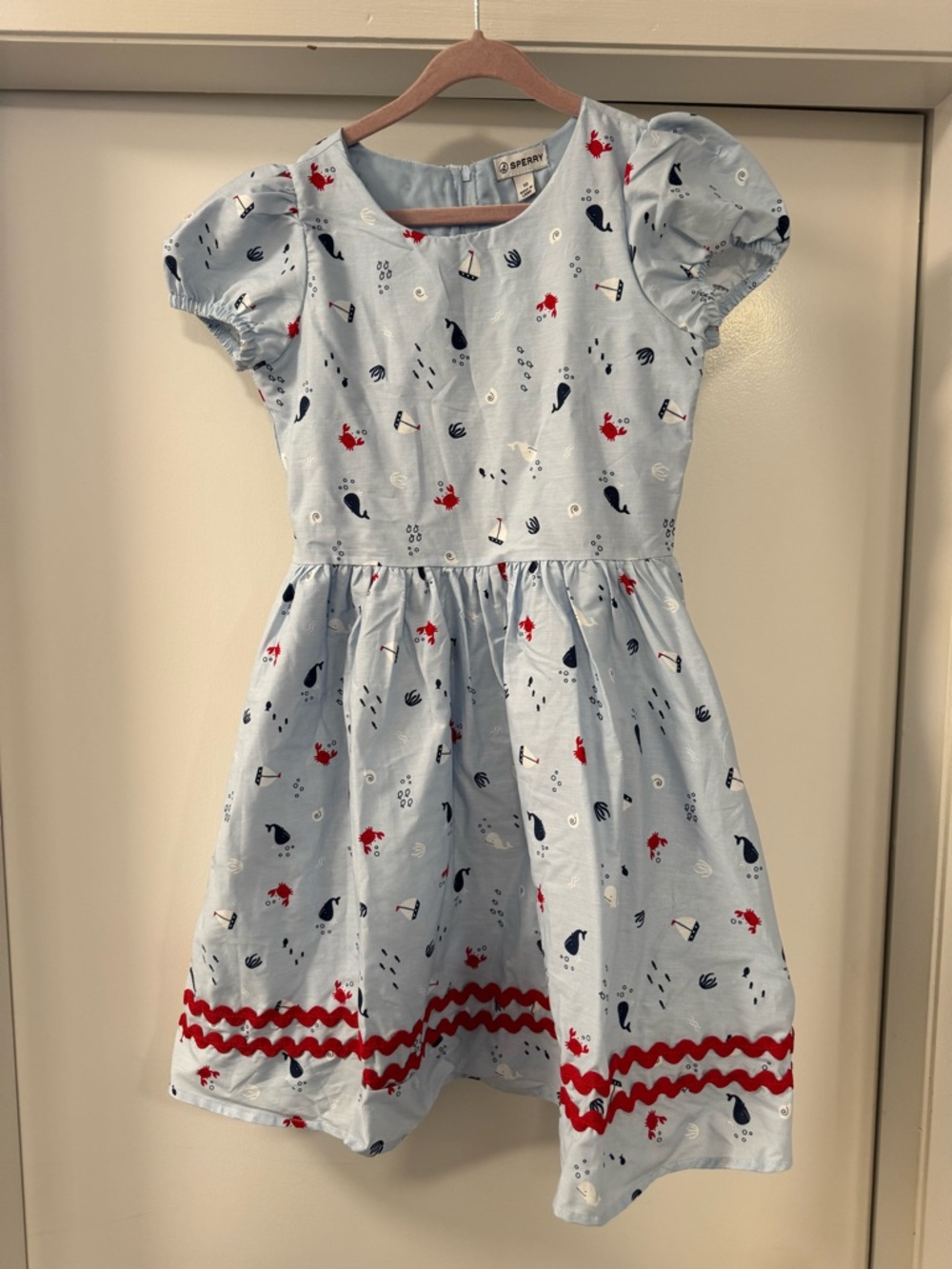 Sperry Light Blue Nautical Print Dress